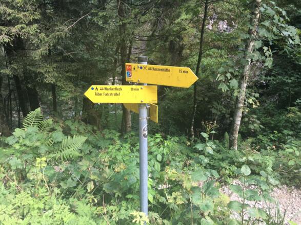 Beschilderung Kenzenhütte