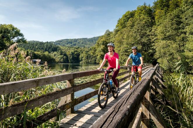Anger : un couple emprunte la piste cyclable du lac de Constance-Königssee
