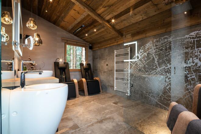 Baumhaus Wanderhotel Gassner Badezimmer