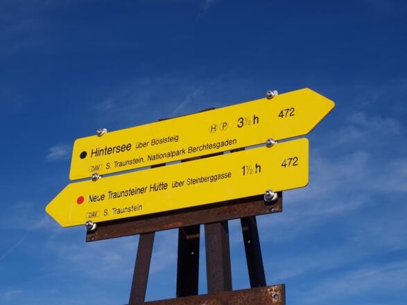 Wegweiser 2061 m, am oberen Böselsteig