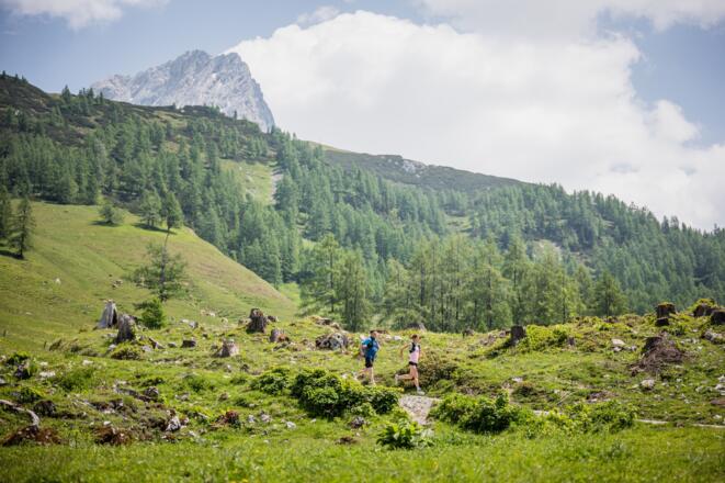 King Dachstein Trail in Filzmoos - im Hintergrund der Torstein