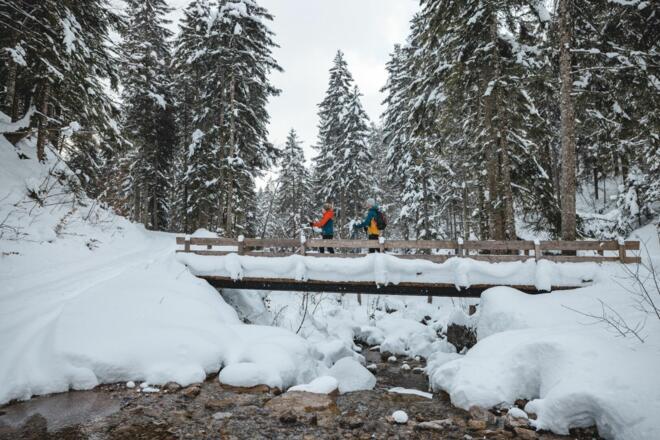 Scheffau_Kaiseralm_Schneeschuhrunde_Wegscheidbrücke_Wilder Kaiser