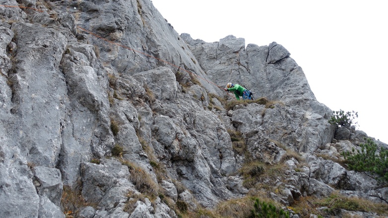 Blick vom Einstieg in die erste Seillänge