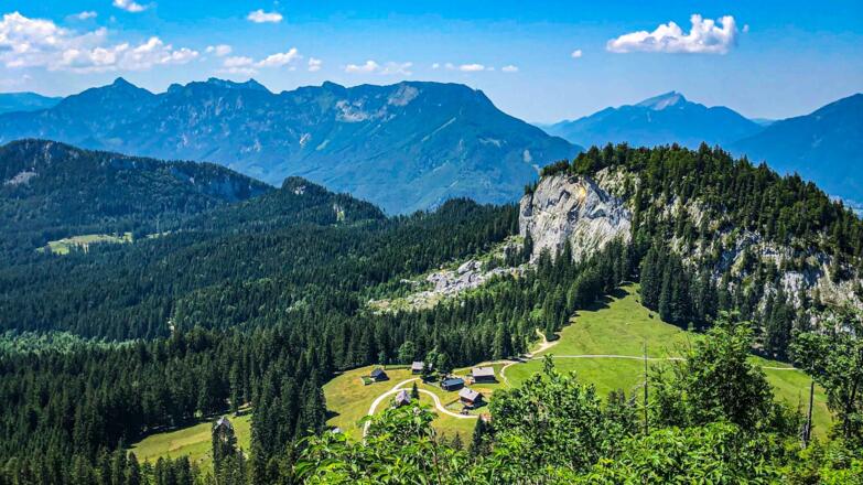 Blick auf die Hütteneckalm