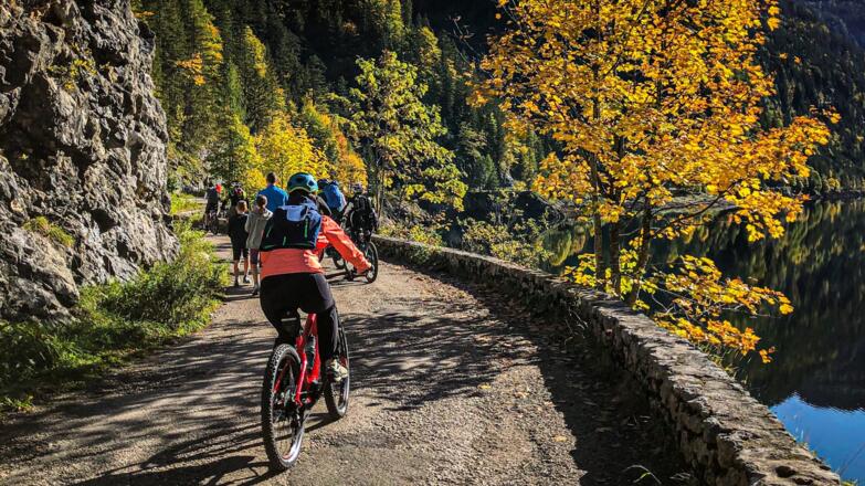 Mountainbike Strecke am Vorderen Gosausee