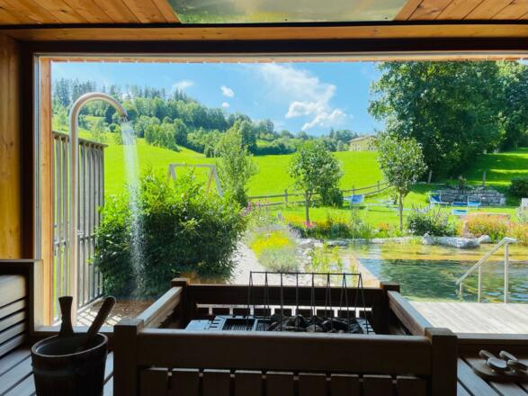 Biohotel-Sommerau-Ausblick-Finnische Sauna