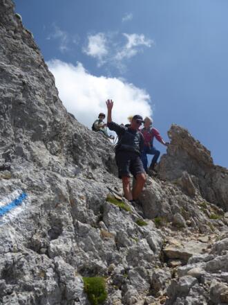 Kletterstelle im Abstieg