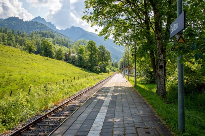 Bahnhof Geitau mit Blick auf den Wendelstein