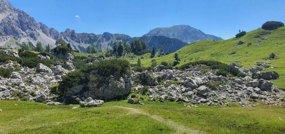 im Hintergrund die Rötelspitze ... naja jetzt schaut es scho recht weit aus.
