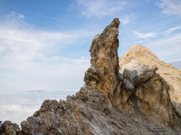 schönes Hörnchen vor der Mittleren Höllentalspitze