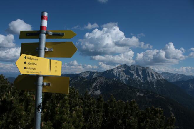 Wegweiser vor Halserspitz