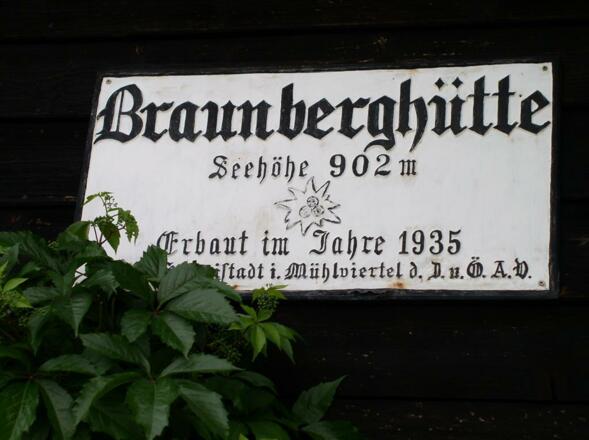 Schild Braunberghütte