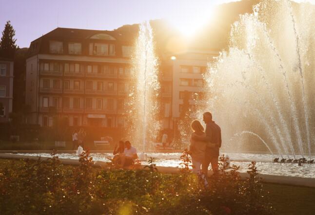 Sonnenuntergang im Rosengarten | Bad Kissingen