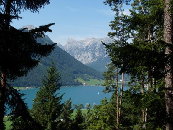 Oberhalb von Buchau schweift der Blick zum Achensee