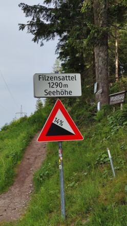 Höchster Punkt der Tour: Der Filzensattel