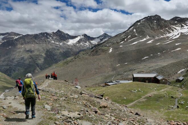 Die Vernagthütte wieder in Sicht