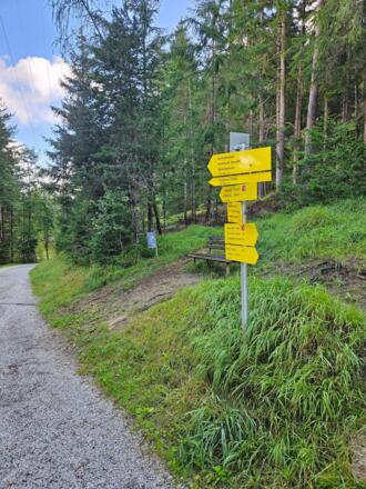 Fahrweg beim Start von Medarz Richtung Fulpmes