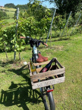 Mit dem Radl im Weinberg, Weingut 2H