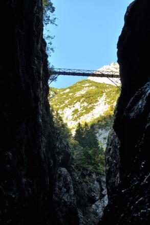 Die Stahlbrücke des Stangensteig