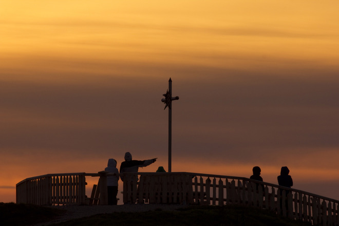 Wanderung Zeitberg - Zeitberggipfel im Sonnenuntergang