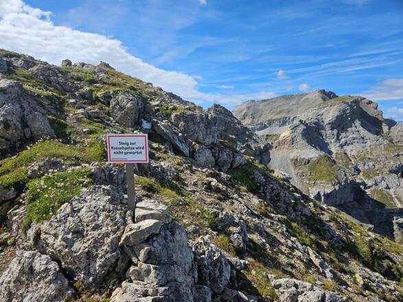 Weg zur Kesselspitze wurde aufgelassen