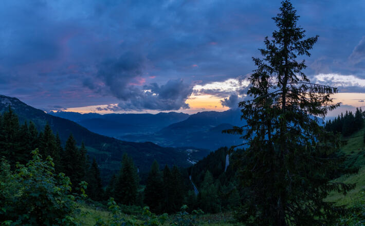 Abendlicher Ausblick vom Ahornkaser