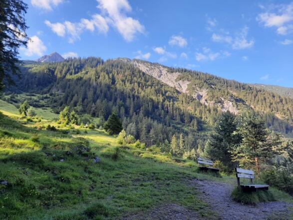 Auf Höhe der Unteren Nova Alpe zweigt der Weg bergwärts ab