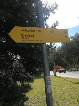 Abzweigung hinauf nach Oberleibnig