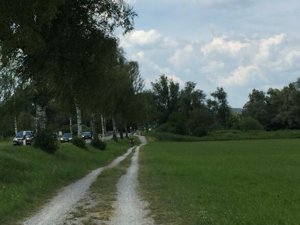 Nur kurz ist der Weg schmal zur Ammerbrücke.