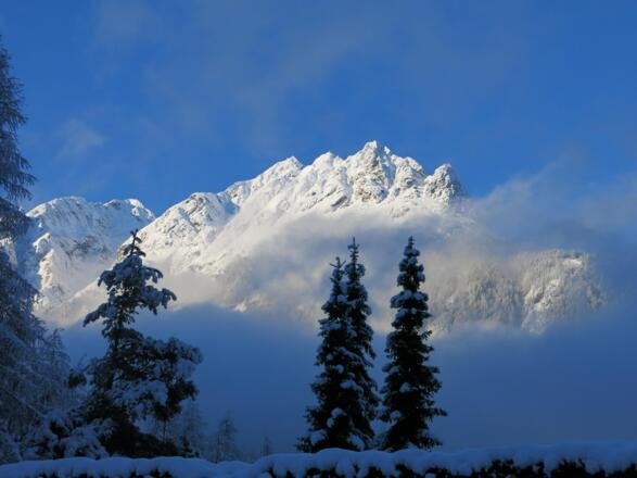 Aussicht mit Winterlandschaft