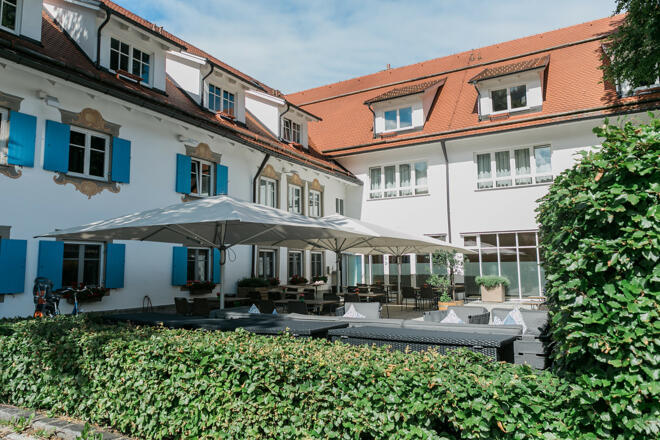 Biergarten vom Alpenhotel Krone