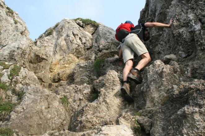 Keinesfalls darf die Steilheit zum Gipfel unterschätzt werden.