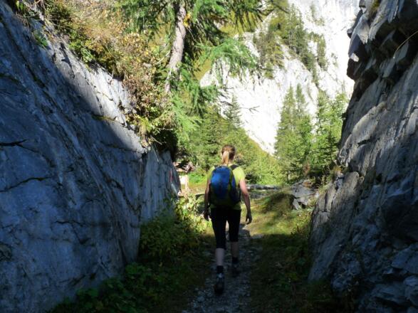 Nach dem Passieren dieser Engstelle, ist die Steilstufe überwunden.