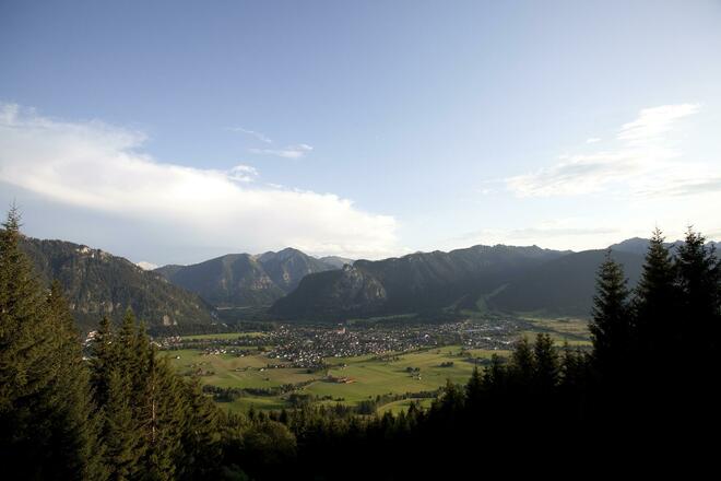Mountainbiketour Aufacker Runde - Blick auf Oberammergau