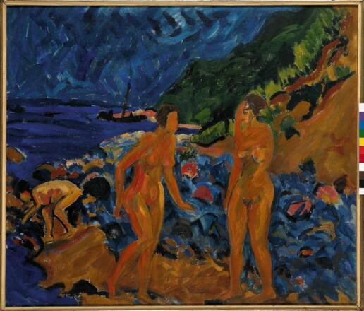 Erich Heckel, Figuren am Strand, 1912, Öl auf Leinwand