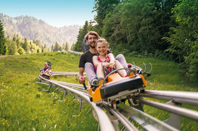 Zu zweit auf dem Alpine Coaster Oberammergau