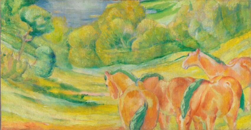 Franz Marc Große Landschaft I, 1910 Öl auf Leinwand, 110,5 x 211,5 cm