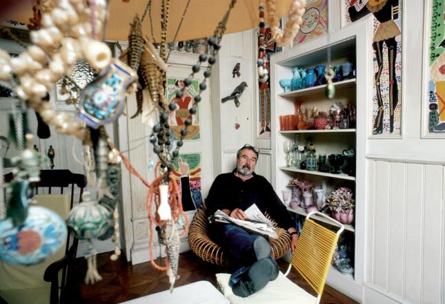 Lothar-Günther Buchheim in seinem Esszimmer in Feldafing, 1970er Jahre