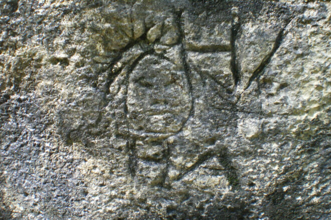 Grottenweg Oberammergau, Felsritzungen