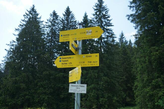 Beschilderung Riesenalmplateau