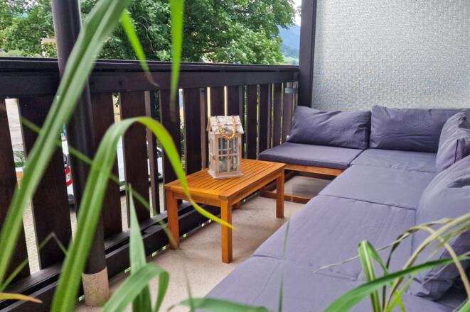Gemütliche Loungeecke auf dem Balkon