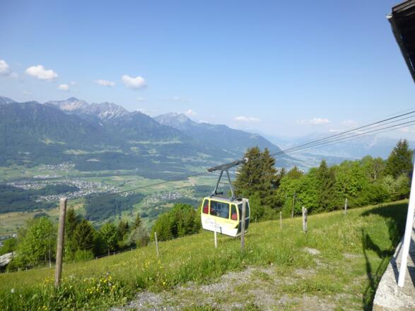 Aufstiegshilfe mit der Seilbahn