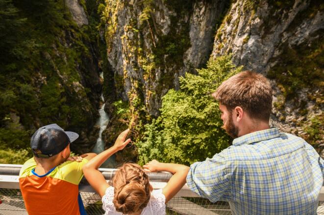 Aussicht von der Brücke Leutascher Geisterklamm