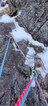 Stand nach der 1. Seillänge