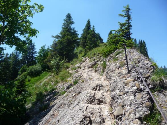 Abgesicherte Passage über den Grat