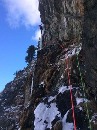 in der zweiten Seillänge