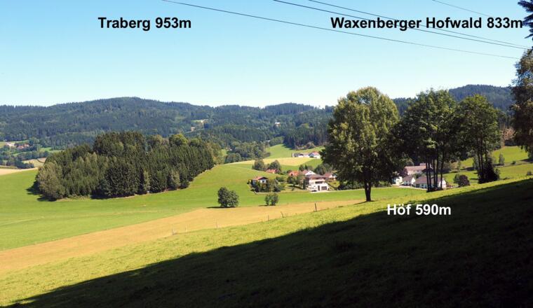 Rückblick zum Traberg 953m über Höf