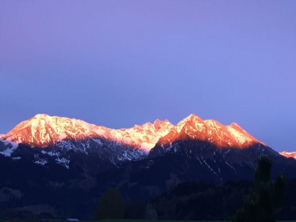 Alpenglühen im Winter