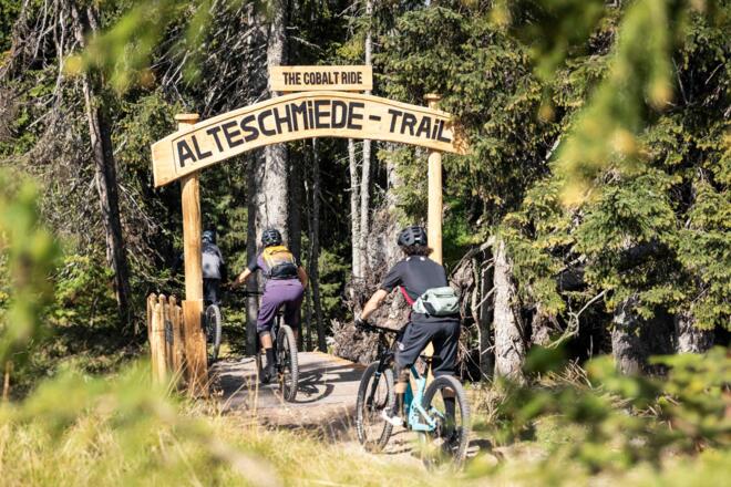 Einfahrtsportal AlteSchmiede Trail