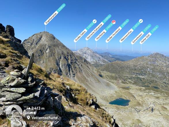 Ausblick von der Vetternscharte Richtung Nord-West